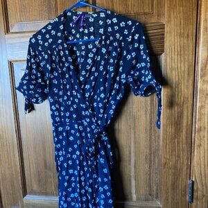 Seraphine Navy Midi Wrap Maternity Dress